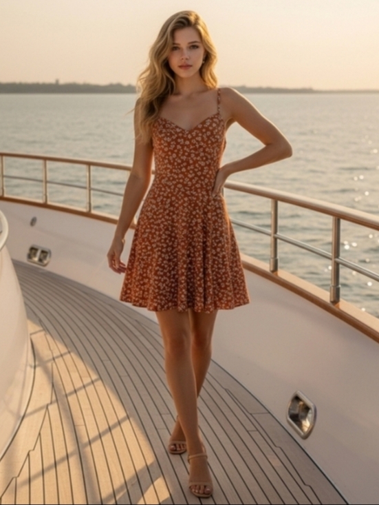 The General Good Floral Orange Dress Crisscross Strappy Size Large NWOT - Picture 13 of 16